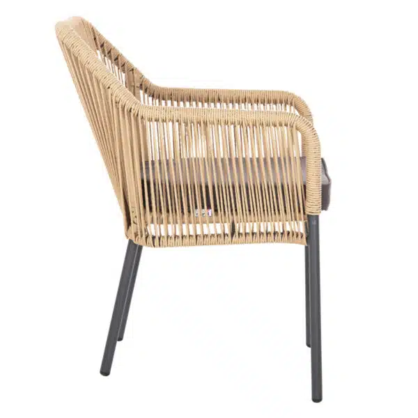 ΠΟΛΥΘΡΟΝΑ ΑΛΟΥΜΙΝΙΟΥ HM5855.02 ΑΝΘΡΑΚΙ ΜΕ ΣΧΟΙΝΙ WICKER PE 56x66x82 εκ. - Image 4