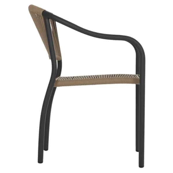 ΠΟΛΥΘΡΟΝΑ ΑΛΟΥΜΙΝΙΟΥ HM5856.02 ΑΝΘΡΑΚΙ ΜΕ ΣΧΟΙΝΙ PE WICKER 57x63x80 εκ. - Image 4