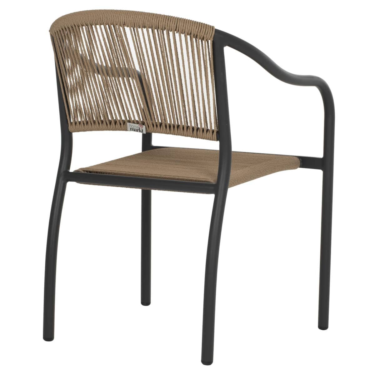 ΠΟΛΥΘΡΟΝΑ ΑΛΟΥΜΙΝΙΟΥ HM5856.02 ΑΝΘΡΑΚΙ ΜΕ ΣΧΟΙΝΙ PE WICKER 57x63x80 εκ. - Image 5