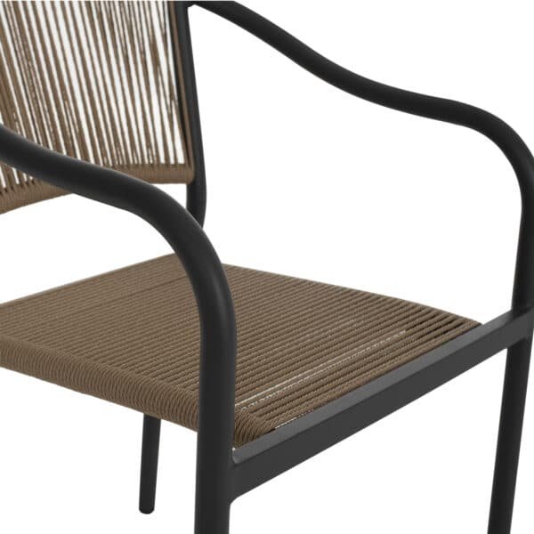 ΠΟΛΥΘΡΟΝΑ ΑΛΟΥΜΙΝΙΟΥ HM5856.02 ΑΝΘΡΑΚΙ ΜΕ ΣΧΟΙΝΙ PE WICKER 57x63x80 εκ. - Image 9