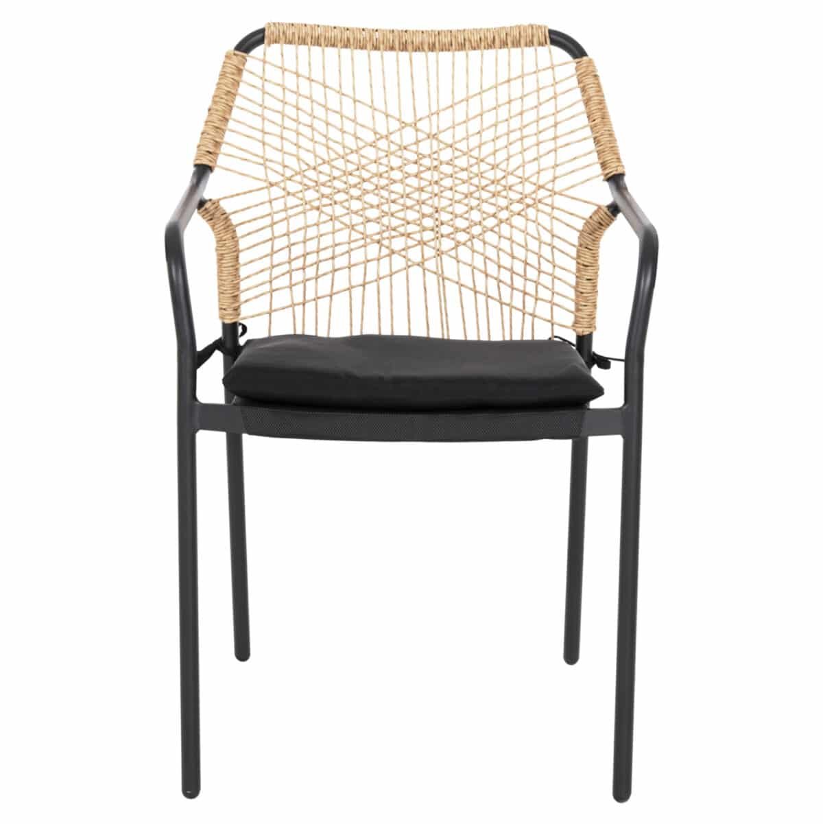 ΠΟΛΥΘΡΟΝΑ ΑΛΟΥΜΙΝΙΟΥ TROTTER HM5865.11 ΣΚΟΥΡΟΣ ΓΚΡΙ ΣΚΕΛΕΤΟΣ ΜΕ WICKER ΜΠΕΖ & ΜΑΥΡΟ ΜΑΞΙΛΑΡΙ - Image 3