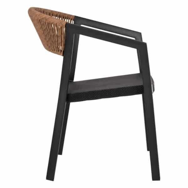 ΠΟΛΥΘΡΟΝΑ ΑΛΟΥΜΙΝΙΟΥ MIRI HM5891.05 ΜΑΥΡΟΣ ΣΚΕΛΕΤΟΣ&TEXTLINE-ΜΠΕΖ RATTAN 57,5x59x81,5Yεκ. - Image 4