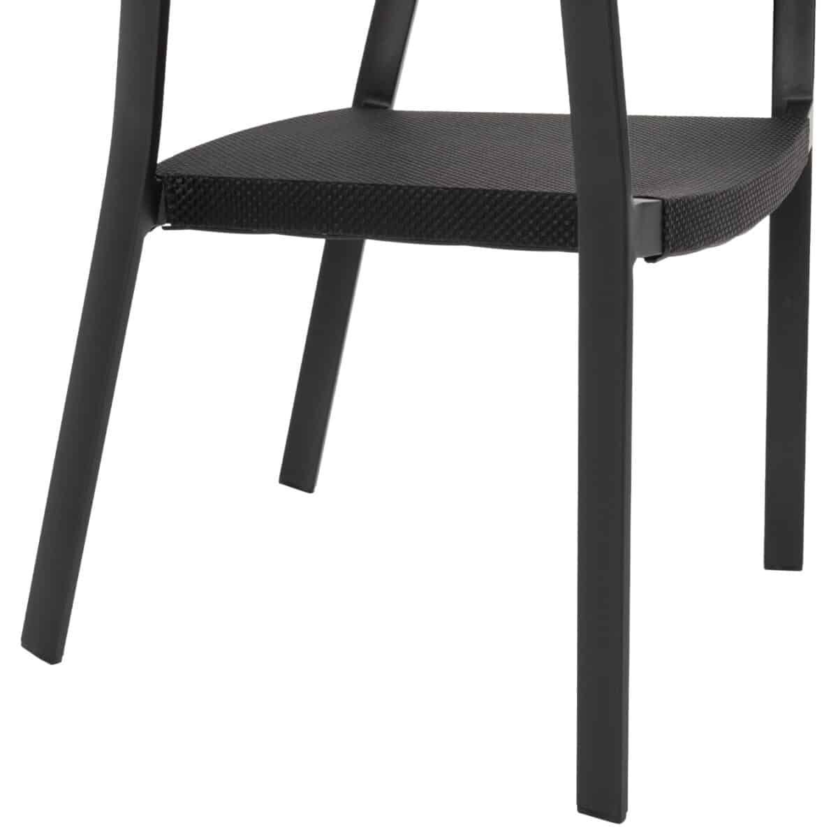 ΠΟΛΥΘΡΟΝΑ ΑΛΟΥΜΙΝΙΟΥ MIRI HM5891.05 ΜΑΥΡΟΣ ΣΚΕΛΕΤΟΣ&TEXTLINE-ΜΠΕΖ RATTAN 57,5x59x81,5Yεκ. - Image 9