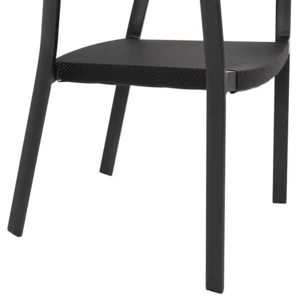 ΠΟΛΥΘΡΟΝΑ ΑΛΟΥΜΙΝΙΟΥ MIRI HM5891.05 ΜΑΥΡΟΣ ΣΚΕΛΕΤΟΣ&TEXTLINE-ΜΠΕΖ RATTAN 57,5x59x81,5Yεκ. - Image 9