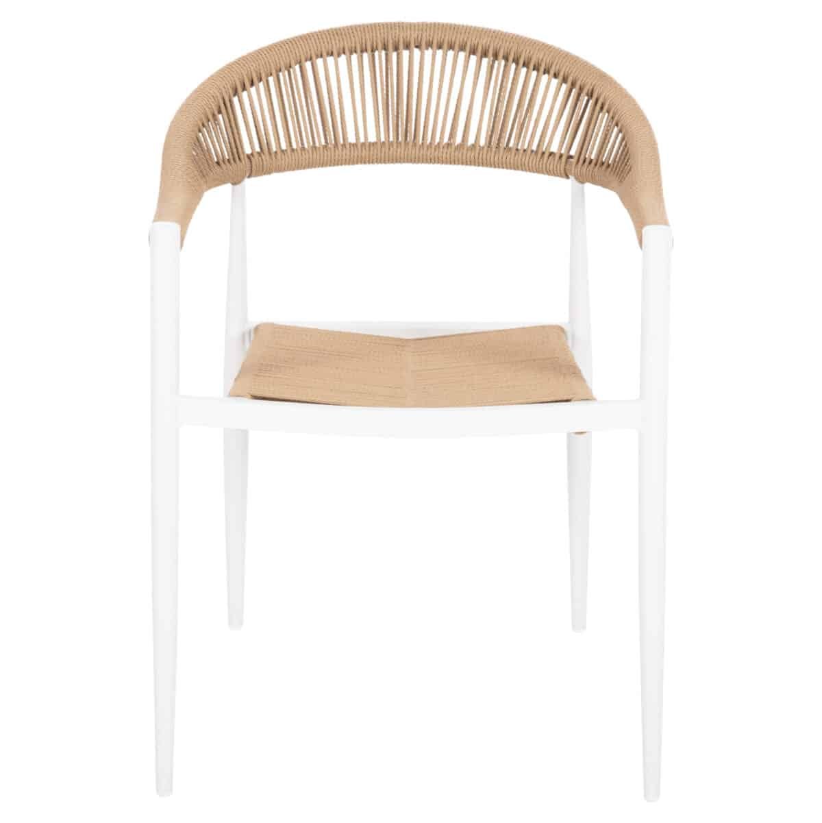 ΠΟΛΥΘΡΟΝΑ ΑΛΟΥΜΙΝΙΟΥ GRET HM5854.01 ΛΕΥΚΗ PE RATTAN ΜΠΕΖ 56x55,5x78Υεκ. - Image 3