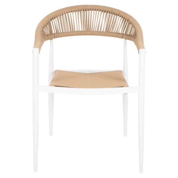 ΠΟΛΥΘΡΟΝΑ ΑΛΟΥΜΙΝΙΟΥ GRET HM5854.01 ΛΕΥΚΗ PE RATTAN ΜΠΕΖ 56x55,5x78Υεκ. - Image 3