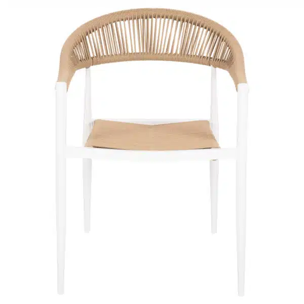 ΠΟΛΥΘΡΟΝΑ ΑΛΟΥΜΙΝΙΟΥ GRET HM5854.01 ΛΕΥΚΗ PE RATTAN ΜΠΕΖ 56x55,5x78Υεκ. - Image 3