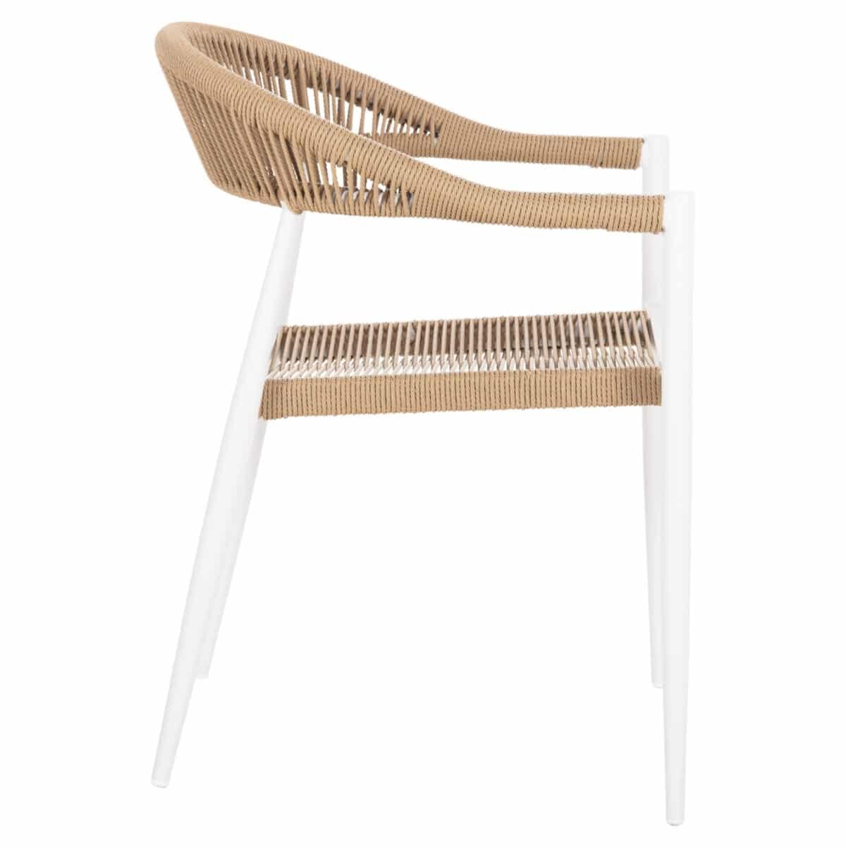 ΠΟΛΥΘΡΟΝΑ ΑΛΟΥΜΙΝΙΟΥ GRET HM5854.01 ΛΕΥΚΗ PE RATTAN ΜΠΕΖ 56x55,5x78Υεκ. - Image 4