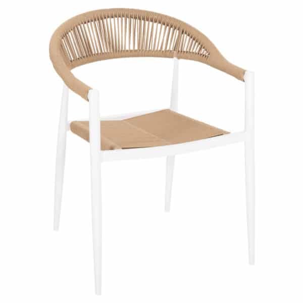 ΠΟΛΥΘΡΟΝΑ ΑΛΟΥΜΙΝΙΟΥ GRET HM5854.01 ΛΕΥΚΗ PE RATTAN ΜΠΕΖ 56x55