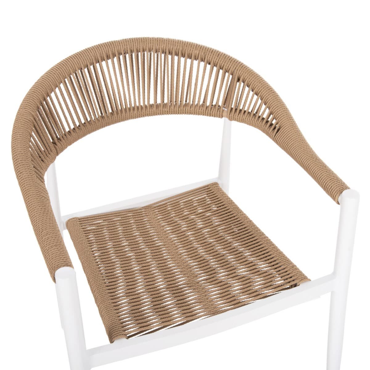 ΠΟΛΥΘΡΟΝΑ ΑΛΟΥΜΙΝΙΟΥ GRET HM5854.01 ΛΕΥΚΗ PE RATTAN ΜΠΕΖ 56x55,5x78Υεκ. - Image 8