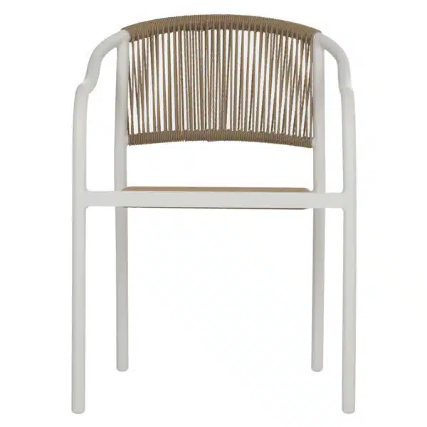 ΠΟΛΥΘΡΟΝΑ ΑΛΟΥΜΙΝΙΟΥ ΛΕΥΚΟ ΜΕ PE RATTAN WICKER HM5856.01 57x63x80Yεκ. - Image 3