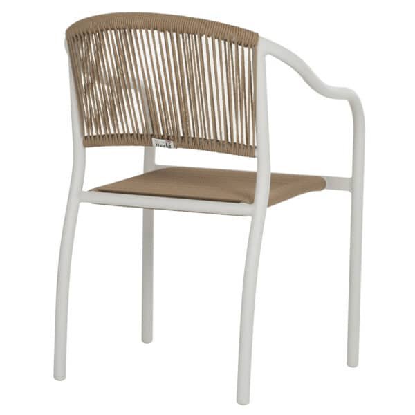 ΠΟΛΥΘΡΟΝΑ ΑΛΟΥΜΙΝΙΟΥ ΛΕΥΚΟ ΜΕ PE RATTAN WICKER HM5856.01 57x63x80Yεκ. - Image 5