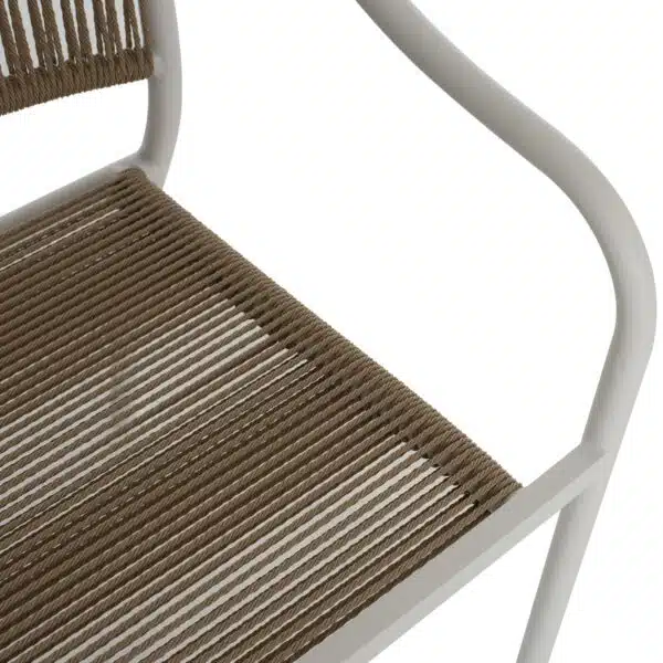 ΠΟΛΥΘΡΟΝΑ ΑΛΟΥΜΙΝΙΟΥ ΛΕΥΚΟ ΜΕ PE RATTAN WICKER HM5856.01 57x63x80Yεκ. - Image 9