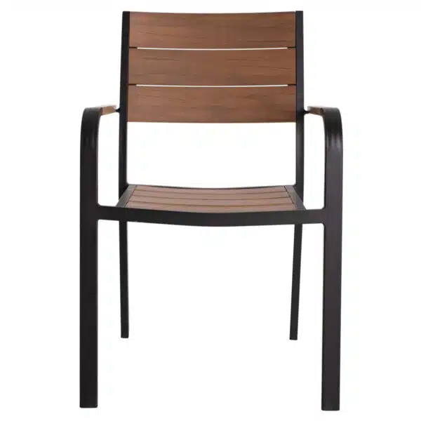 ΠΟΛΥΘΡΟΝΑ ΑΛΟΥΜΙΝΙΟΥ SAGA ΜΑΥΡΗ ΜΕ POLYWOOD HM5127.03 56x55x85,5Yεκ. - Image 3