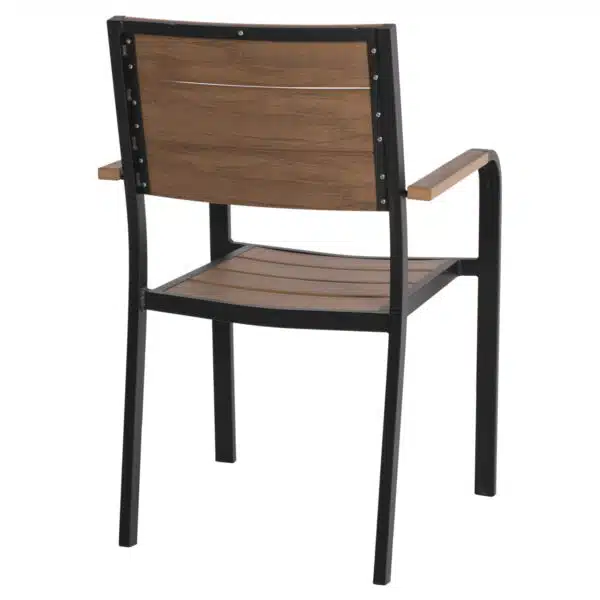 ΠΟΛΥΘΡΟΝΑ ΑΛΟΥΜΙΝΙΟΥ SAGA ΜΑΥΡΗ ΜΕ POLYWOOD HM5127.03 56x55x85,5Yεκ. - Image 5