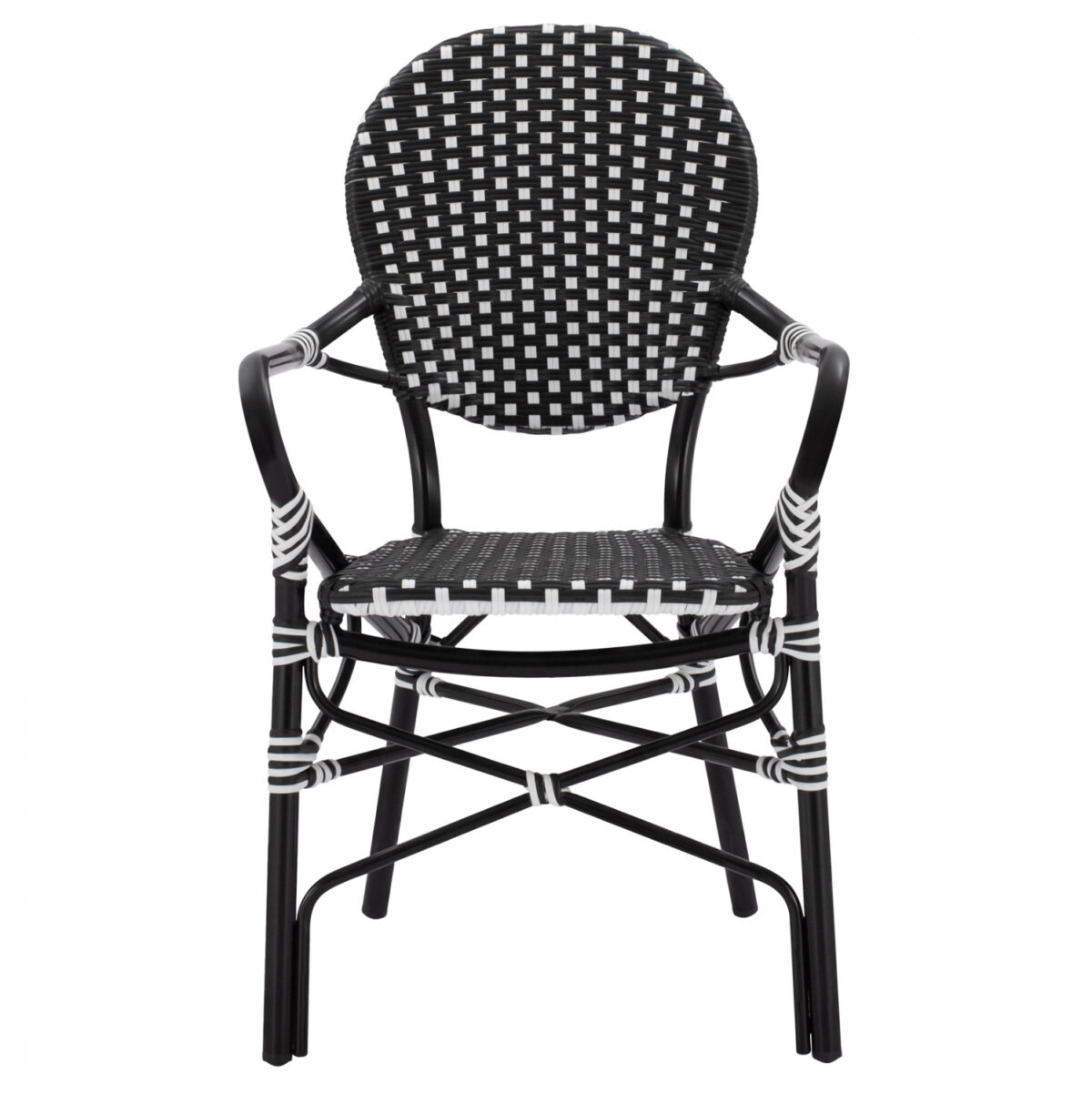 ΠΟΛΥΘΡΟΝΑ ΑΛΟΥΜΙΝΙΟΥ BAMBOO LOOK ΜΕ ΜΑΥΡΟ ΛΕΥΚΟ WICKER HM5793.02 56X63X96Y εκ. - Image 3