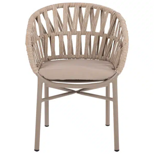 ΠΟΛΥΘΡΟΝΑ ΑΛΟΥΜΙΝΙΟΥ ΜΕ ΣΧΟΙΝΙ ΜΠΕΖ MOKA ΣΚΕΛΕΤΟ 57x56x78Υεκ.HM5857.03 - Image 3