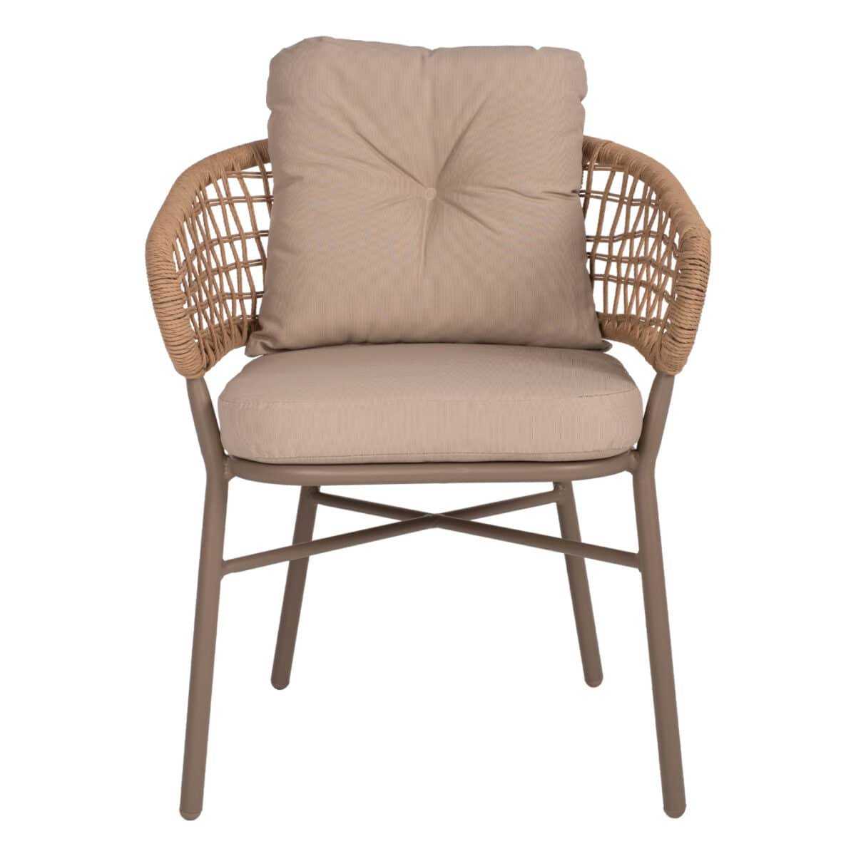 ΠΟΛΥΘΡΟΝΑ ΑΛΟΥΜΙΝΙΟΥ ΜΟΚΑ ΕΠΑΓΓΕΛΜ. RATTAN & ΜΑΞΙΛΑΡΙ ΜΠΕΖ HM5863.02 60x56x84 εκ. - Image 3