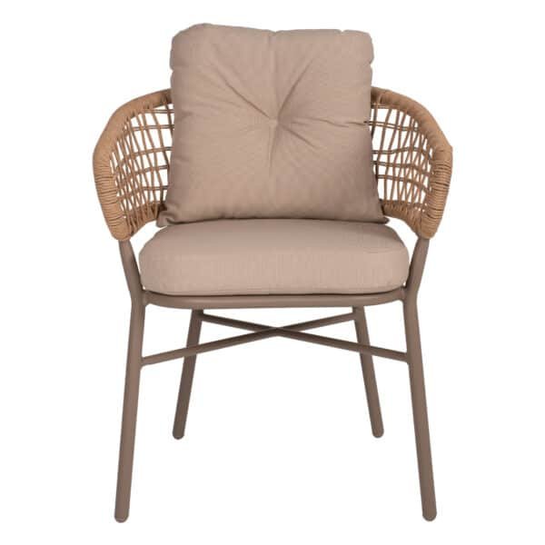 ΠΟΛΥΘΡΟΝΑ ΑΛΟΥΜΙΝΙΟΥ ΜΟΚΑ ΕΠΑΓΓΕΛΜ. RATTAN & ΜΑΞΙΛΑΡΙ ΜΠΕΖ HM5863.02 60x56x84 εκ. - Image 3