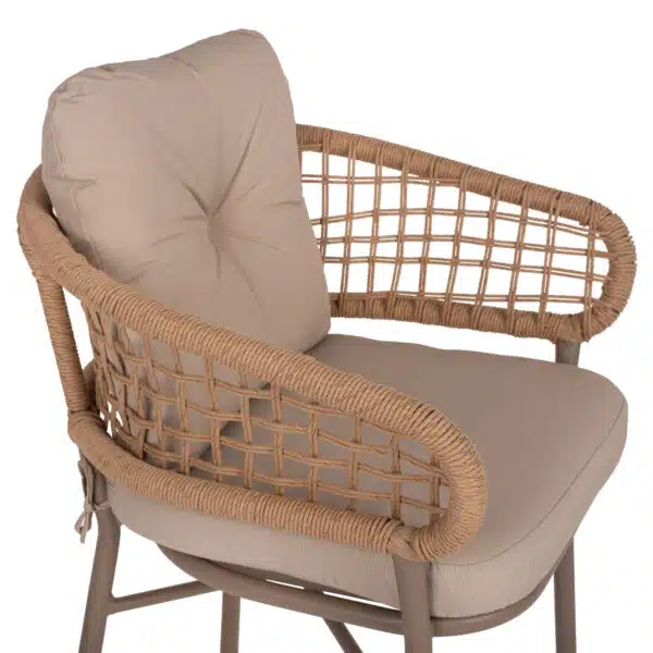 ΠΟΛΥΘΡΟΝΑ ΑΛΟΥΜΙΝΙΟΥ ΜΟΚΑ ΕΠΑΓΓΕΛΜ. RATTAN & ΜΑΞΙΛΑΡΙ ΜΠΕΖ HM5863.02 60x56x84 εκ. - Image 8