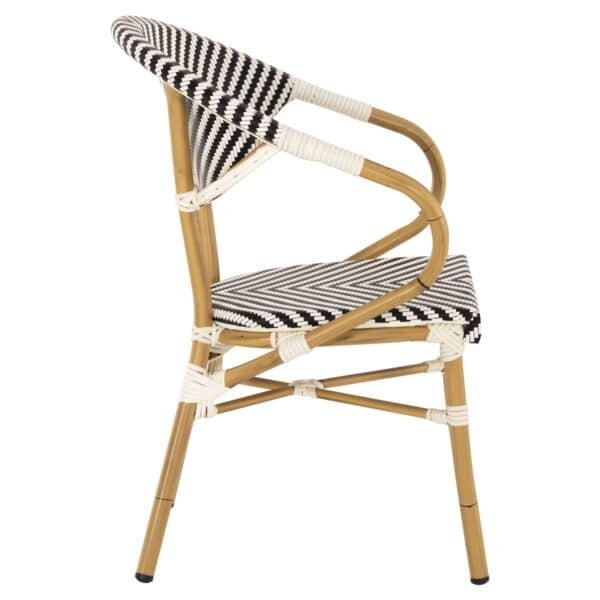 ΠΟΛΥΘΡΟΝΑ BAMBOO LOOK HM5861.01 ΜΑΥΡΟ-ΛΕΥΚΟ 57x55x82 εκ. - Image 4