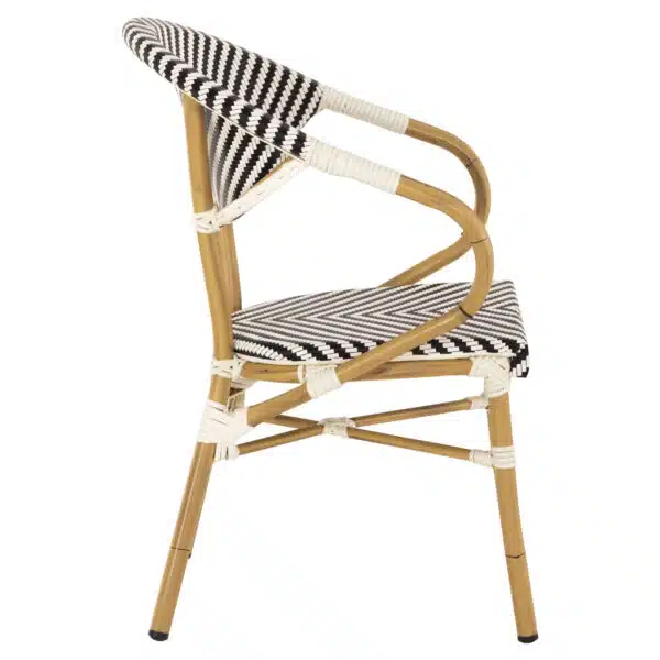 ΠΟΛΥΘΡΟΝΑ BAMBOO LOOK HM5861.01 ΜΑΥΡΟ-ΛΕΥΚΟ 57x55x82 εκ. - Image 4