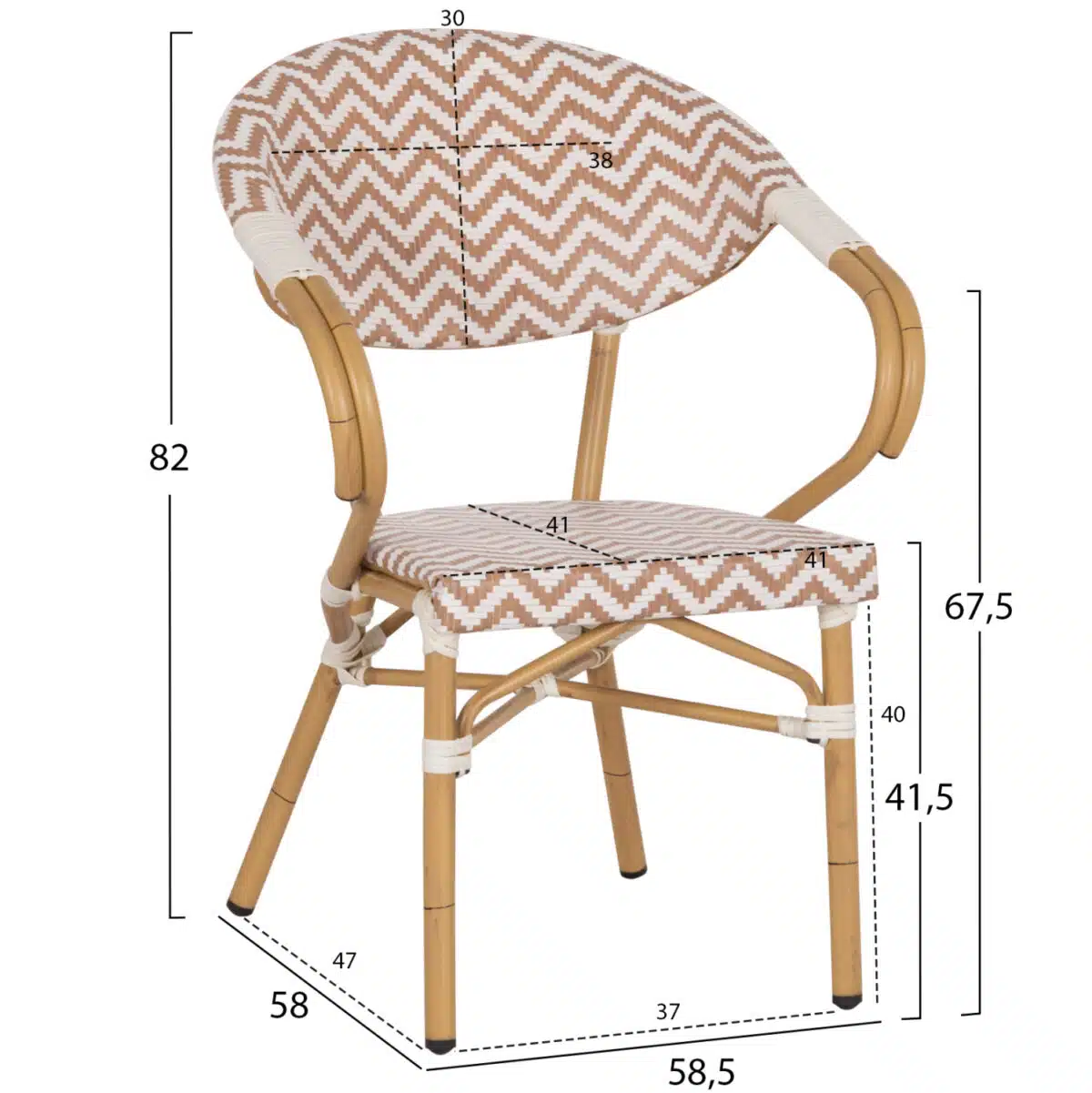 ΠΟΛΥΘΡΟΝΑ BAMBOO LOOK HM5861.03 ΚΑΦΕ-ΛΕΥΚΟ 58.5x58x82Υεκ. - Image 2