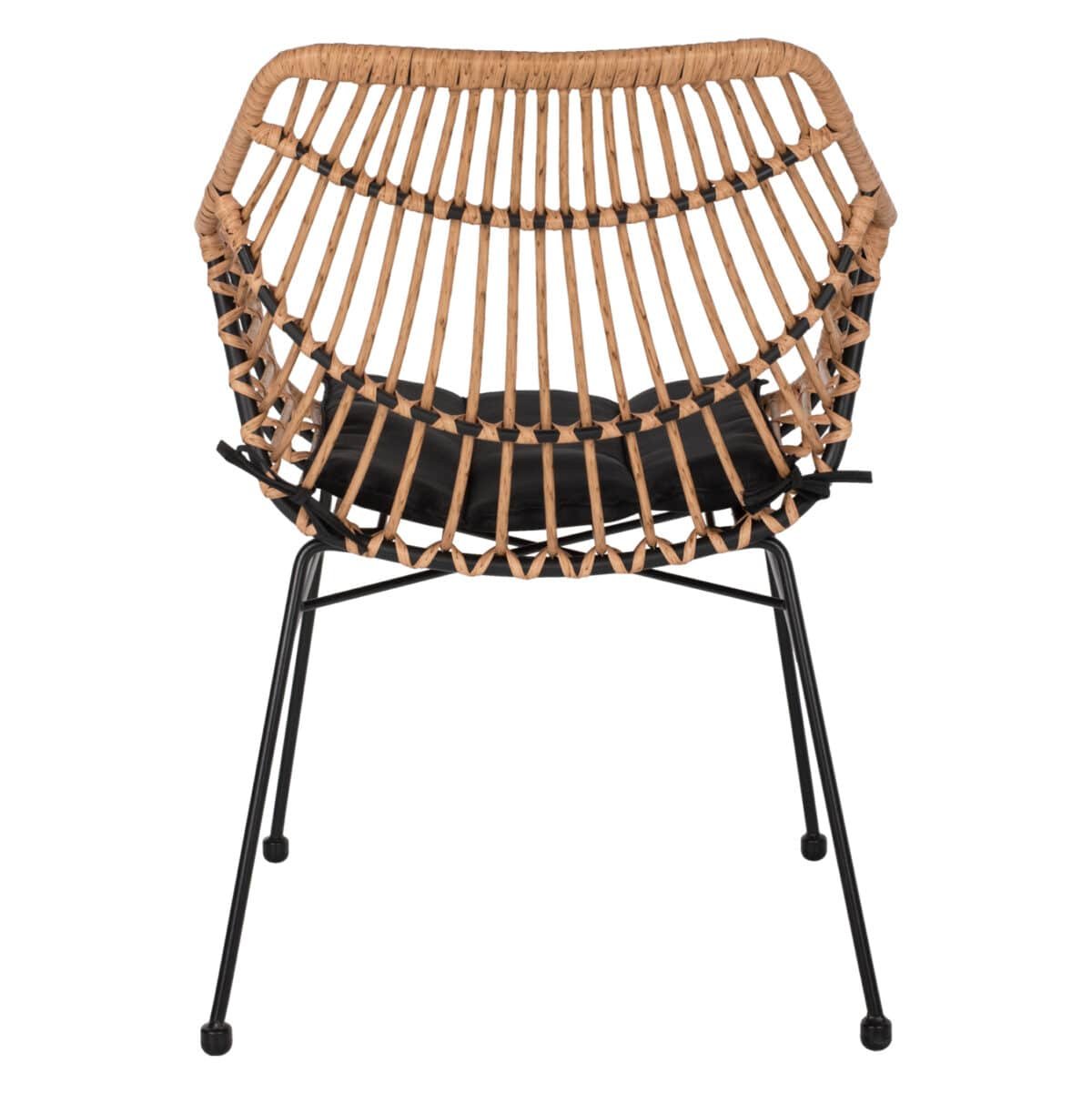 ΠΟΛΥΘΡΟΝΑ ΕΠΑΓΓΕΛΜΑΤΙΚΗ ΜΑΥΡΟ ΜΕΤΑΛΛΟ RATTAN ΜΠΕΖ & ΜΑΞΙΛΑΡΙ HM5864.01 58,5x60,5x80 εκ. - Image 6