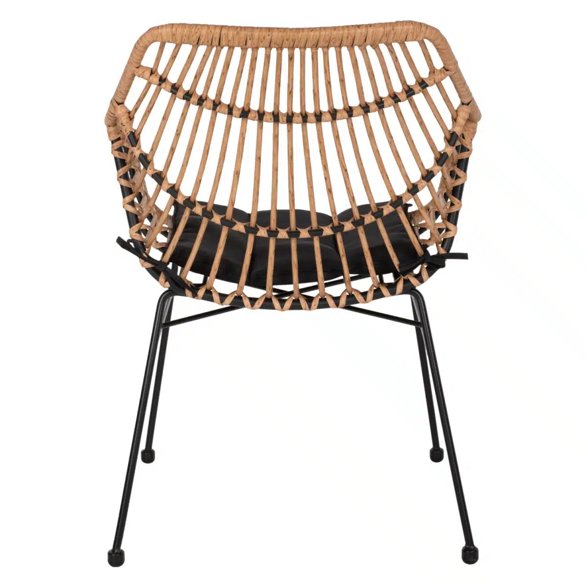 ΠΟΛΥΘΡΟΝΑ ΕΠΑΓΓΕΛΜΑΤΙΚΗ ΜΑΥΡΟ ΜΕΤΑΛΛΟ RATTAN ΜΠΕΖ & ΜΑΞΙΛΑΡΙ HM5864.01 58,5x60,5x80 εκ. - Image 6