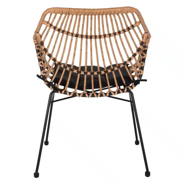 ΠΟΛΥΘΡΟΝΑ ΕΠΑΓΓΕΛΜΑΤΙΚΗ ΜΑΥΡΟ ΜΕΤΑΛΛΟ RATTAN ΜΠΕΖ & ΜΑΞΙΛΑΡΙ HM5864.01 58,5x60,5x80 εκ. - Image 6