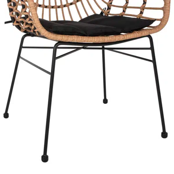 ΠΟΛΥΘΡΟΝΑ ΕΠΑΓΓΕΛΜΑΤΙΚΗ ΜΑΥΡΟ ΜΕΤΑΛΛΟ RATTAN ΜΠΕΖ & ΜΑΞΙΛΑΡΙ HM5864.01 58,5x60,5x80 εκ. - Image 7
