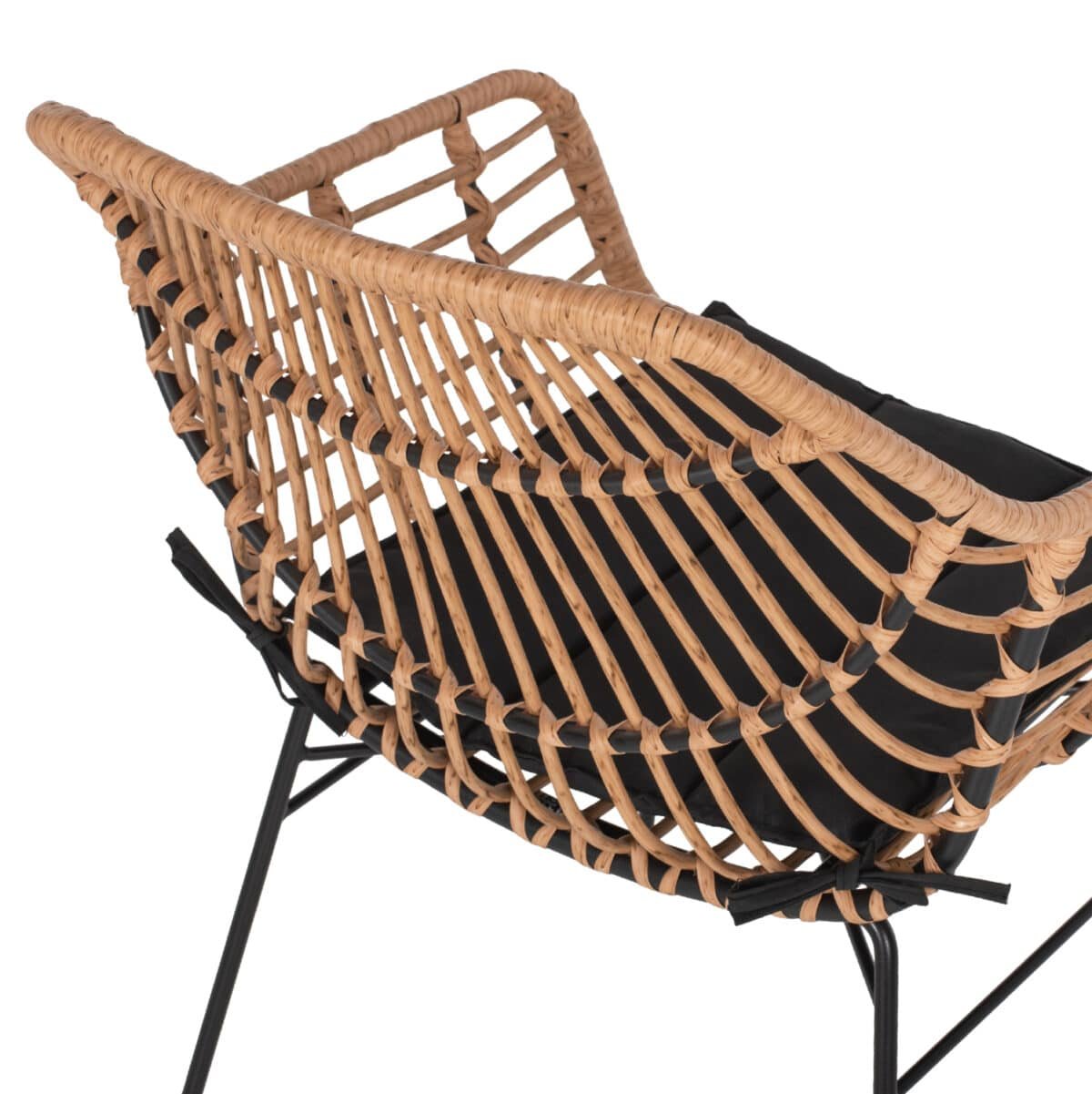 ΠΟΛΥΘΡΟΝΑ ΕΠΑΓΓΕΛΜΑΤΙΚΗ ΜΑΥΡΟ ΜΕΤΑΛΛΟ RATTAN ΜΠΕΖ & ΜΑΞΙΛΑΡΙ HM5864.01 58,5x60,5x80 εκ. - Image 10