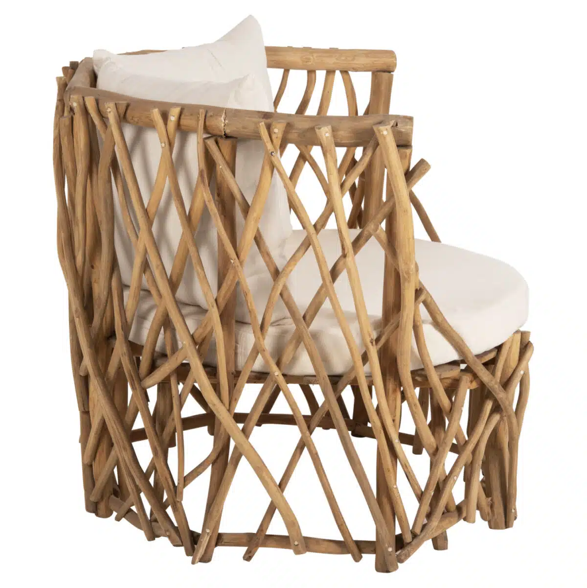 ΠΟΛΥΘΡΟΝΑ ΚΑΑΝ HM5994 ΚΛΑΔΙΑ TEAK ΣΕ ΦΥΣΙΚΟ-ΜΑΞΙΛΑΡΙΑ ΛΕΥΚΑ 95x89x80Υεκ. - Image 4