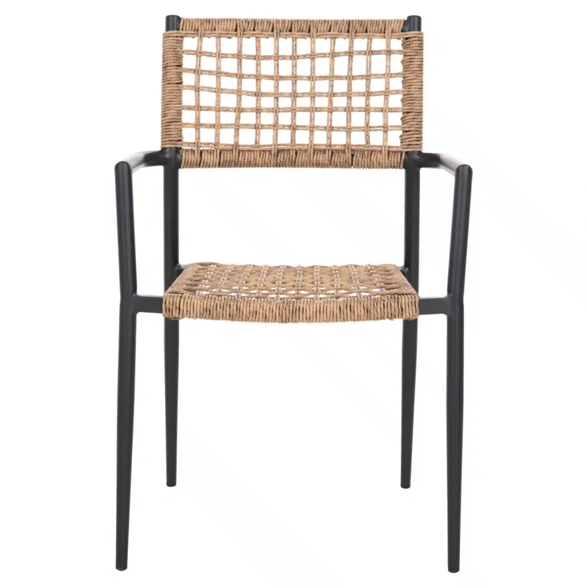 ΠΟΛΥΘΡΟΝΑ TRILAN HM6044.02 ΑΛΟΥΜΙΝΙΟ ΜΑΥΡΟ ΜΕ ΣΥΝΘΕΤΙΚΟ RATTAN ΦΥΣΙΚΟ 57x59x85Υεκ. - Image 3