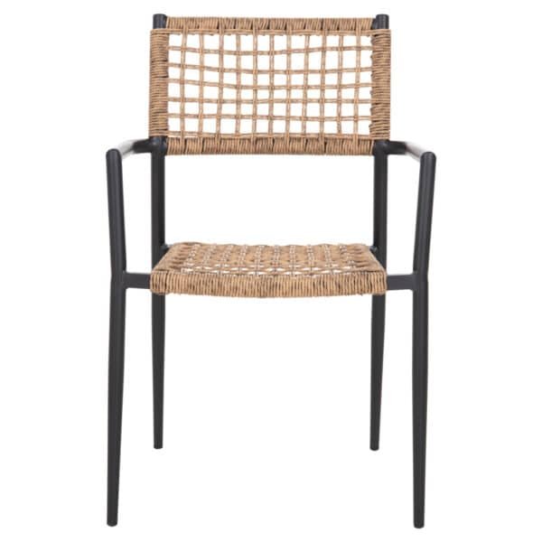 ΠΟΛΥΘΡΟΝΑ TRILAN HM6044.02 ΑΛΟΥΜΙΝΙΟ ΜΑΥΡΟ ΜΕ ΣΥΝΘΕΤΙΚΟ RATTAN ΦΥΣΙΚΟ 57x59x85Υεκ. - Image 3