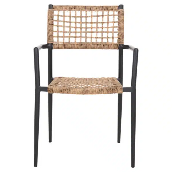 ΠΟΛΥΘΡΟΝΑ TRILAN HM6044.02 ΑΛΟΥΜΙΝΙΟ ΜΑΥΡΟ ΜΕ ΣΥΝΘΕΤΙΚΟ RATTAN ΦΥΣΙΚΟ 57x59x85Υεκ. - Image 3