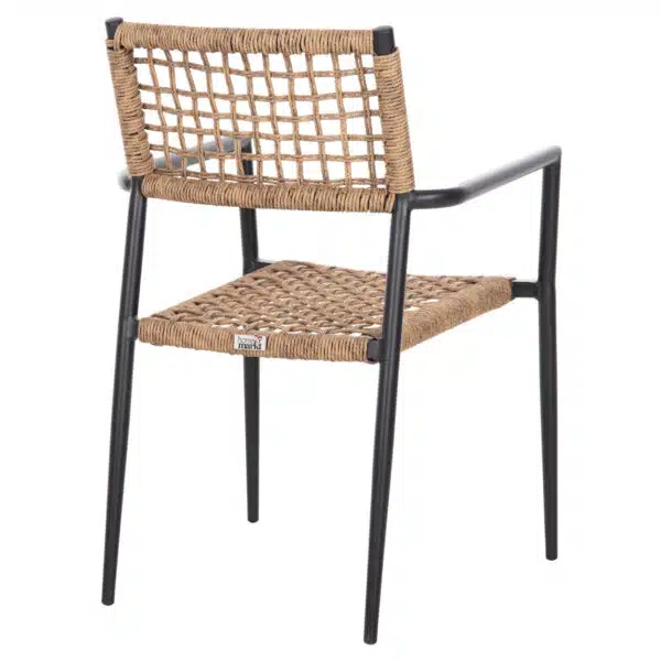 ΠΟΛΥΘΡΟΝΑ TRILAN HM6044.02 ΑΛΟΥΜΙΝΙΟ ΜΑΥΡΟ ΜΕ ΣΥΝΘΕΤΙΚΟ RATTAN ΦΥΣΙΚΟ 57x59x85Υεκ. - Image 5