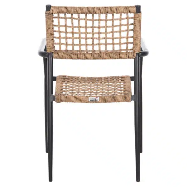 ΠΟΛΥΘΡΟΝΑ TRILAN HM6044.02 ΑΛΟΥΜΙΝΙΟ ΜΑΥΡΟ ΜΕ ΣΥΝΘΕΤΙΚΟ RATTAN ΦΥΣΙΚΟ 57x59x85Υεκ. - Image 6