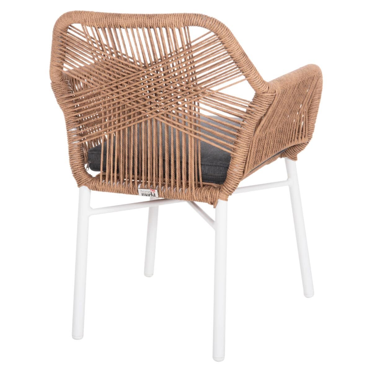 ΠΟΛΥΘΡΟΝΑ TOPIN HM6048.01 ΑΛΟΥΜΙΝΙΟ ΛΕΥΚΟ-P.E. RATTAN ΑΝΟΙΧΤΟ ΚΑΦΕ-ΜΑΞΙΛΑΡΙ ΓΚΡΙ 58x60x83Υ εκ - Image 5