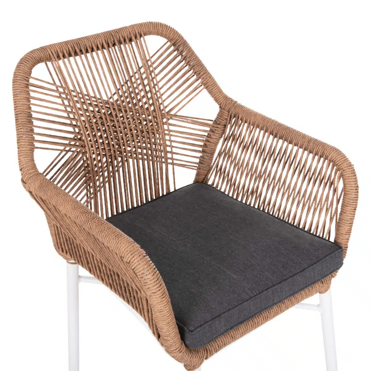ΠΟΛΥΘΡΟΝΑ TOPIN HM6048.01 ΑΛΟΥΜΙΝΙΟ ΛΕΥΚΟ-P.E. RATTAN ΑΝΟΙΧΤΟ ΚΑΦΕ-ΜΑΞΙΛΑΡΙ ΓΚΡΙ 58x60x83Υ εκ - Image 7