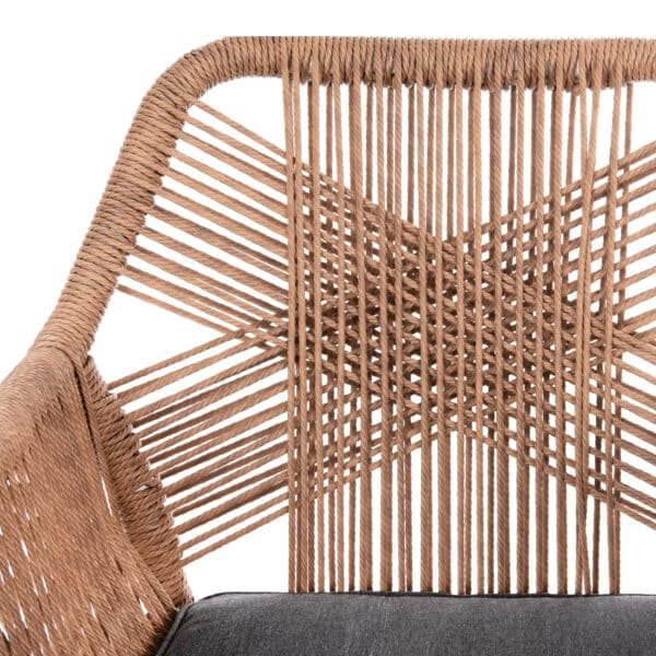 ΠΟΛΥΘΡΟΝΑ TOPIN HM6048.01 ΑΛΟΥΜΙΝΙΟ ΛΕΥΚΟ-P.E. RATTAN ΑΝΟΙΧΤΟ ΚΑΦΕ-ΜΑΞΙΛΑΡΙ ΓΚΡΙ 58x60x83Υ εκ - Image 8