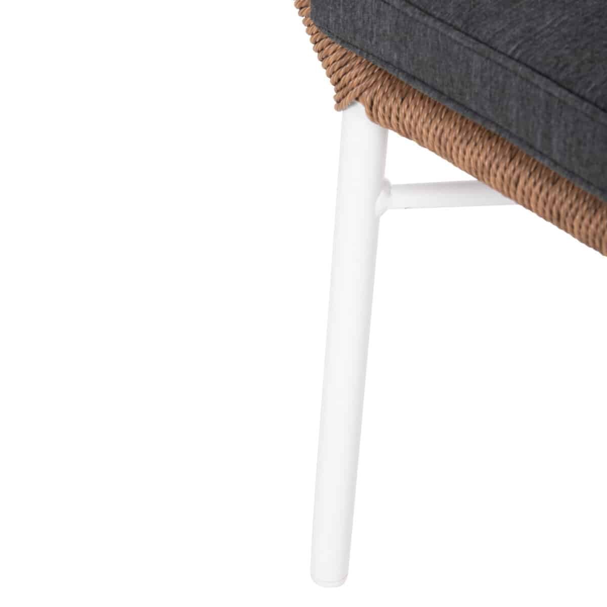 ΠΟΛΥΘΡΟΝΑ TOPIN HM6048.01 ΑΛΟΥΜΙΝΙΟ ΛΕΥΚΟ-P.E. RATTAN ΑΝΟΙΧΤΟ ΚΑΦΕ-ΜΑΞΙΛΑΡΙ ΓΚΡΙ 58x60x83Υ εκ - Image 10