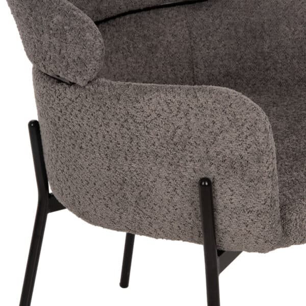 ΠΟΛΥΘΡΟΝΑ WOLF HM8583.01 ΓΚΡΙ ΥΦΑΣΜΑ ΜΠΟΥΚΛΕ ΜΕ ΜΕΤΑΛΛΙΚΑ ΠΟΔΙΑ 58x58x80Yεκ. - Image 7