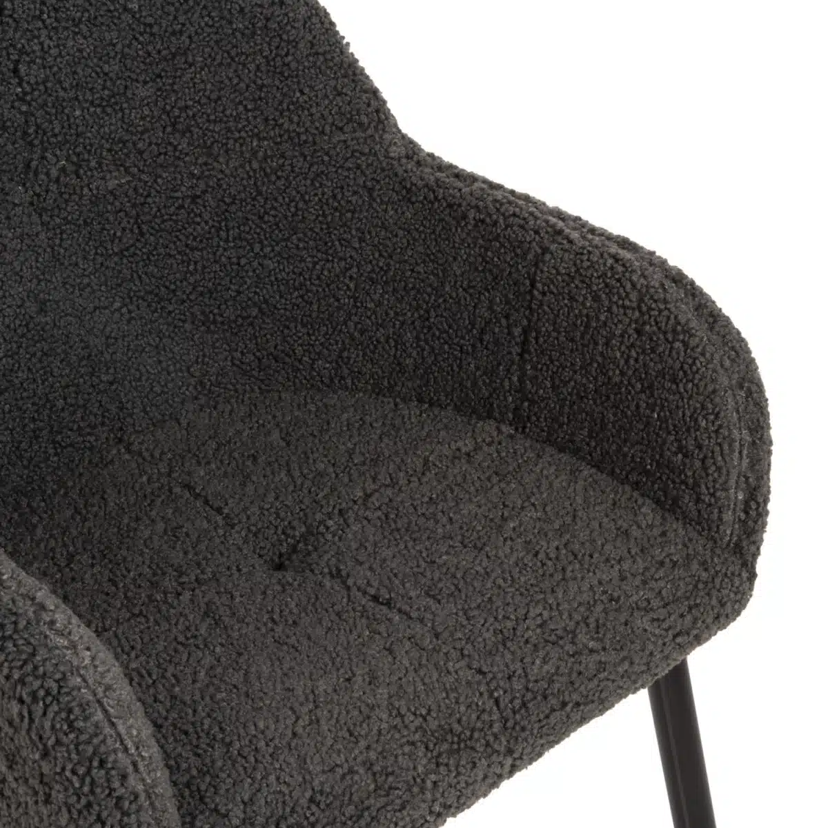 ΠΟΛΥΘΡΟΝΑ SHELLY HM8591.01 ΥΦΑΣΜΑ TEDDY ΓΚΡΙ ΜΕ ΜΑΥΡΑ ΜΕΤΑΛΛΙΚΑ ΠΟΔΙΑ 57x55x87Yεκ. - Image 7