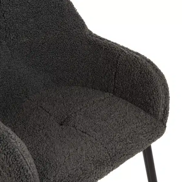 ΠΟΛΥΘΡΟΝΑ SHELLY HM8591.01 ΥΦΑΣΜΑ TEDDY ΓΚΡΙ ΜΕ ΜΑΥΡΑ ΜΕΤΑΛΛΙΚΑ ΠΟΔΙΑ 57x55x87Yεκ. - Image 7