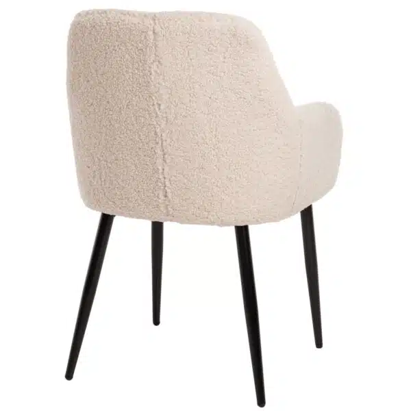 ΠΟΛΥΘΡΟΝΑ SHELLY HM8591.02 ΥΦΑΣΜΑ TEDDY ΛΕΥΚΟ-ΜΑΥΡΑ ΜΕΤΑΛΛΙΚΑ ΠΟΔΙΑ 57x55x87Yεκ. - Image 5