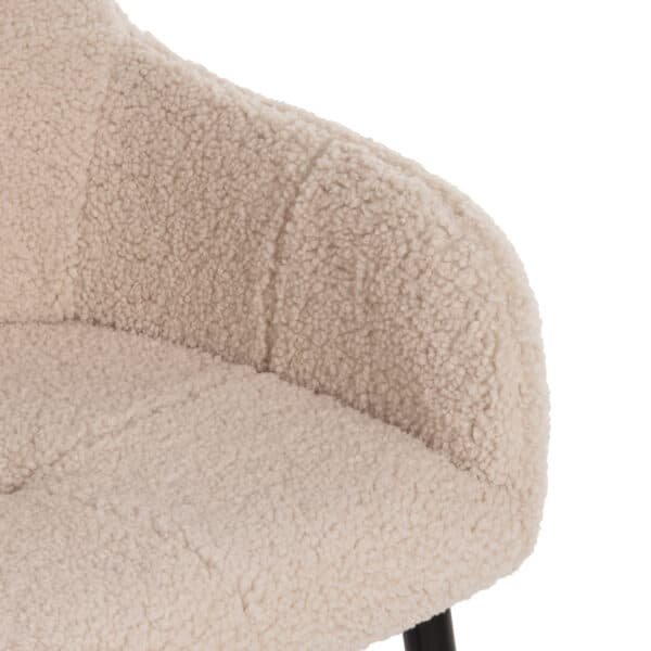 ΠΟΛΥΘΡΟΝΑ SHELLY HM8591.02 ΥΦΑΣΜΑ TEDDY ΛΕΥΚΟ-ΜΑΥΡΑ ΜΕΤΑΛΛΙΚΑ ΠΟΔΙΑ 57x55x87Yεκ. - Image 7