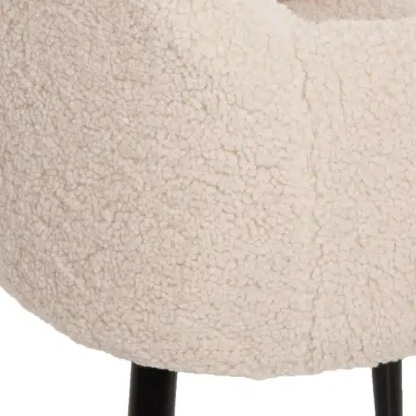 ΠΟΛΥΘΡΟΝΑ SHELLY HM8591.02 ΥΦΑΣΜΑ TEDDY ΛΕΥΚΟ-ΜΑΥΡΑ ΜΕΤΑΛΛΙΚΑ ΠΟΔΙΑ 57x55x87Yεκ. - Image 9