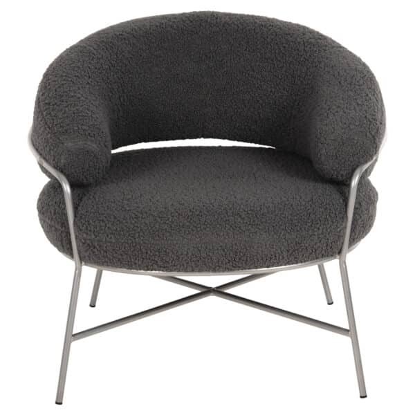 ΠΟΛΥΘΡΟΝΑ TRUDI HM8639.21 ΑΠΟ ΜΠΟΥΚΛΕ ΓΚΡΙ ΜΕ ΑΣΗΜΙ ΜΕΤΑΛΛΙΚΟ ΣΚΕΛΕΤΟ 84x79x76Υ εκ. - Image 3