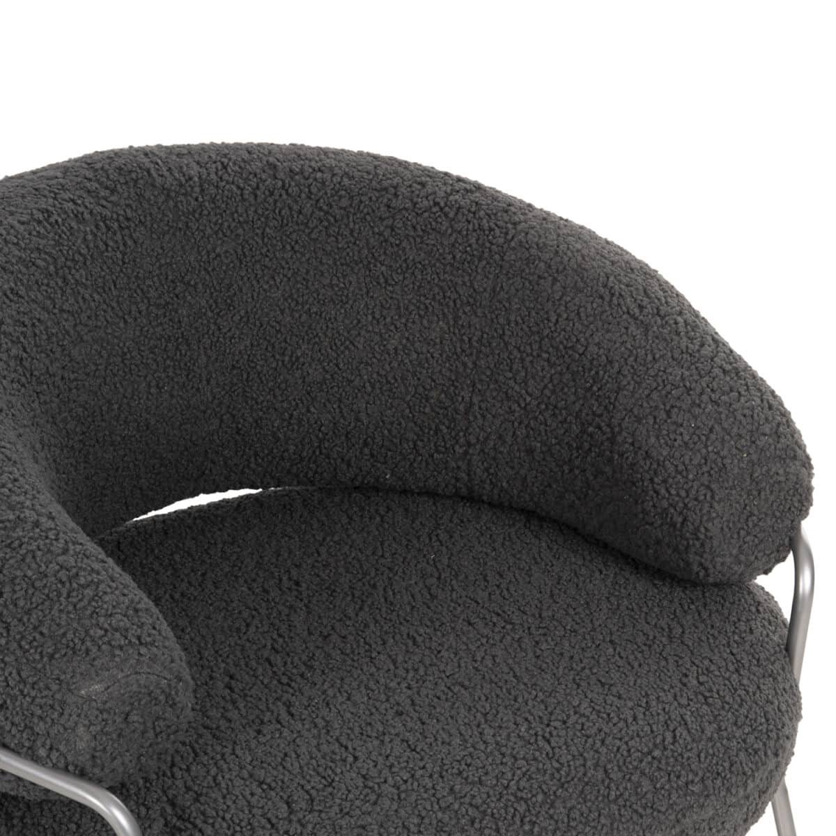 ΠΟΛΥΘΡΟΝΑ TRUDI HM8639.21 ΑΠΟ ΜΠΟΥΚΛΕ ΓΚΡΙ ΜΕ ΑΣΗΜΙ ΜΕΤΑΛΛΙΚΟ ΣΚΕΛΕΤΟ 84x79x76Υ εκ. - Image 7